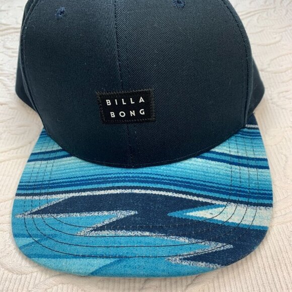 Billabong Mens One Size Snapback Cap With Blue Wave Pattern Adjustable Hat - Picture 1 of 8